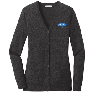Ladies Port Authority Ladies Marled Cardigan Sweater -- Black Marl