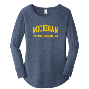 Ladies District Made Soft Perfect Tri Long Sleeve Tunic -- Navy Frost