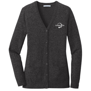Ladies Port Authority Ladies Marled Cardigan Sweater -- Black Marl