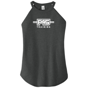 District Made Ladies Perfect Tri Rocker Tank -- Black Frost
