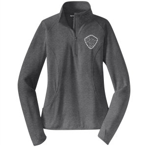 Ladies Sport Tek Ladies Sport Wick Stretch Half Zip Pullover -- Charcoal Grey