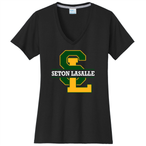 Ladies Port and Company Performance Blend V-Neck Tee - SL -- Jet Black