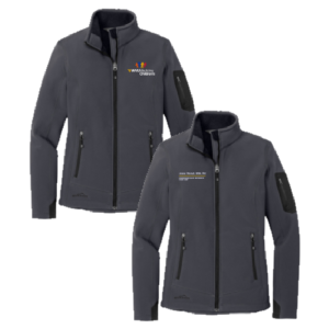 Ladies Eddie Bauer Ladies Rugged Ripstop Soft Shell Jacket -- Grey Steel / Black