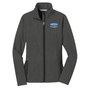 Ladies Port Authority Ladies Core Soft Shell Jacket -- Black Charcoal Heather