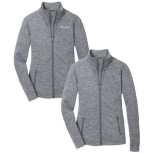 Ladies Port Authority Ladies Digi Stripe Fleece Jacket -- Grey