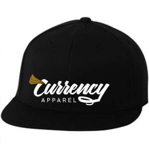 Embroidered Men/Unisex Flat Bill Hat -- Black