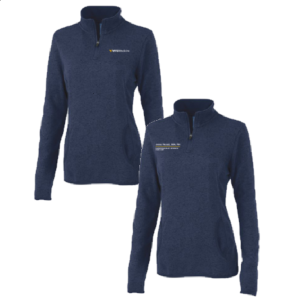 Ladies Charles River Womens Heathered Fleece Pullover -- Navy Heather