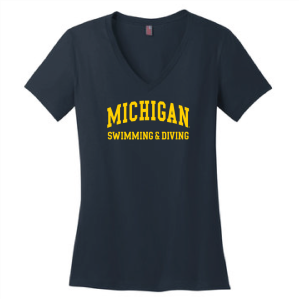 Ladies District Made Soft Perfect Weight V-Neck Tee -- New Navy