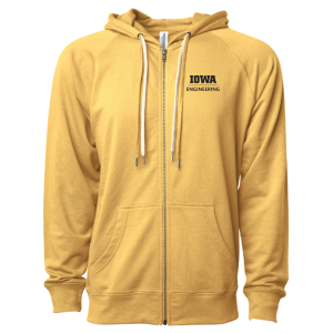 Unisex Independent Trading Icon Unisex Lightweight Loopback Terry Full-Zip Hooded Sweatshirt -- Harvest Gold