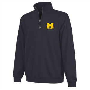 Men/Unisex Charles River Crosswind Quarter Zip Sweatshirt -- Navy