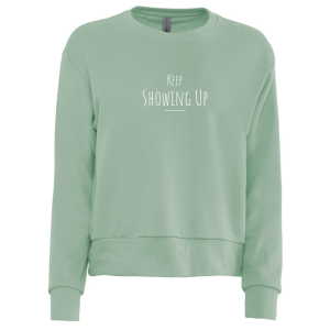 Ladies Next Level Ladies' Laguna Sueded Sweatshirt -- Stonewash Green