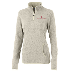 Ladies Charles River Womens Heathered Fleece Pullover -- Oatmeal Heather