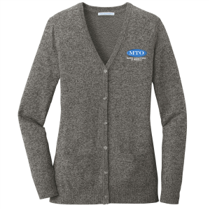 Ladies Port Authority Ladies Marled Cardigan Sweater -- Warm Grey Marl
