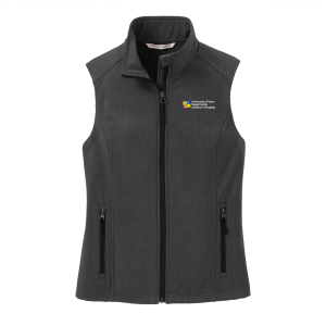 Ladies Port Authority Ladies Core Soft Shell Vest -- Black Charcoal Heather