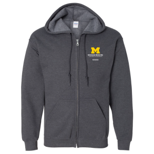 Men/Unisex Gildan Full Zip Hooded Sweatshirt -- Dark Heather