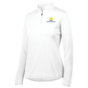 Ladies Augusta Attain Lightweight Wicking Quarter Zip Pullover  -- White