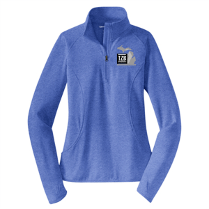 Ladies Sport Tek Sport Wick Stretch Half Zip Pullover -- True Royal Heather