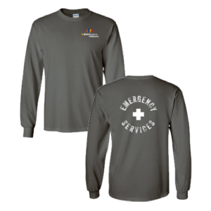 Emergency Services Design - Men/Unisex Gildan Heavy Cotton Longsleeve Basic T-Shirt -- Charcoal