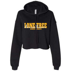 Ladies Bella Canvas Ladies' Cropped Fleece Hoodie -- Black