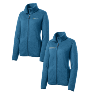 Ladies Port Authority Ladies Sweater Fleece Jacket -- Medium Blue Heather