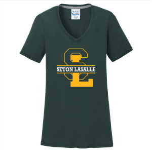 Ladies Port and Company Performance Blend V-Neck Tee - SL -- Dark Green