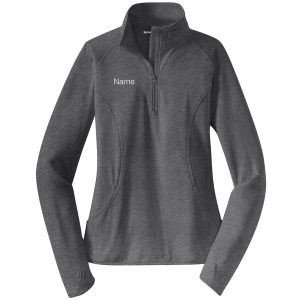 Ladies Sport Tek Ladies Sport Wick Stretch Half Zip Pullover -- Charcoal Grey Heather