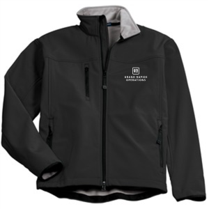 Men/Unisex Port Authority Glacier Soft Shell Jacket -- Black / Chrome