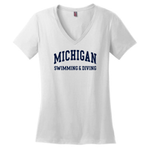 Ladies District Made Soft Perfect Weight V-Neck Tee -- Bright White