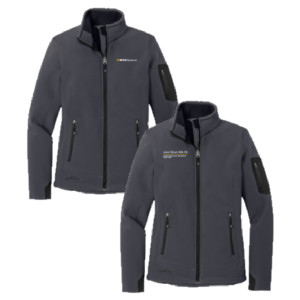 Ladies Eddie Bauer Ladies Rugged Ripstop Soft Shell Jacket -- Grey Steel / Black