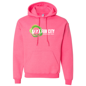 Gildan Hooded Sweatshirt -- Safety Pink