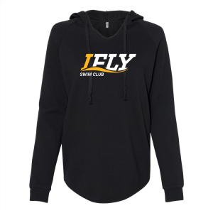 Ladies Independent Trading Co. Lightweight California Wave Wash Hooded Sweatshirt -- Black