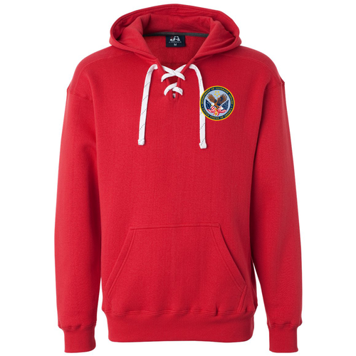 J America Sport Lace Hooded Sweatshirt -- Red