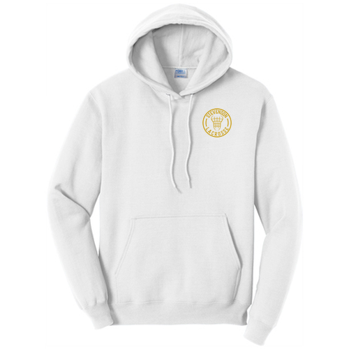 Core Fleece Pullover Hooded Sweatshirt w/embroidered logo-- White