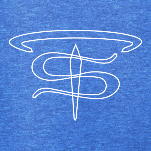 District Made Ladies Perfect Blend V-Neck Tee -- Heathered Royal