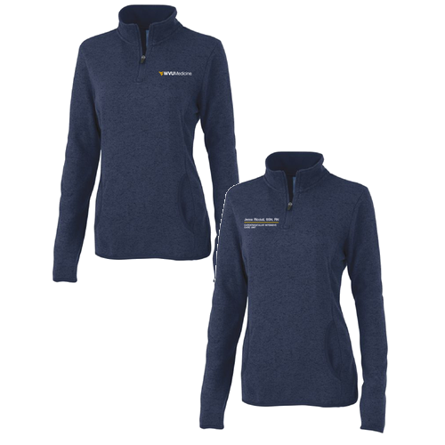 Charles River Womens Heathered Fleece Pullover -- Navy Heather