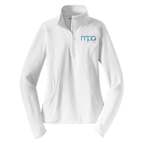 Sport-Tek Ladies PosiCharge Competitor Quarter Zip Pullover -- White