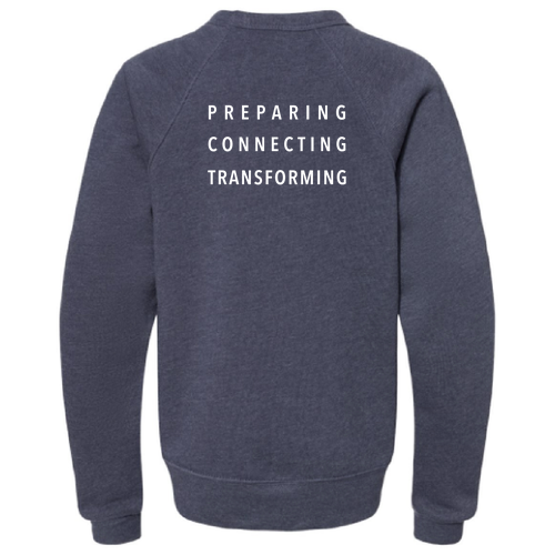 Bella Canvas Youth Sponge Fleece Raglan Sweatshirt -- Heather Navy