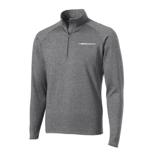 Sport Tek Sport Wick Stretch Half Zip Pullover -- Charcoal Grey Heather