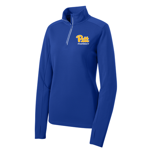 Sport-Tek Ladies Sport Wick Textured Quarter Zip Pullover -- True Royal