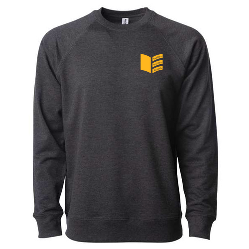 Independent Trading Co.  Icon Unisex Lightweight Loopback Terry Crew -- Charcoal Heather