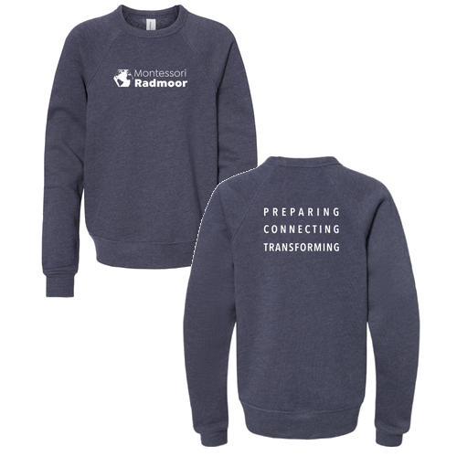 Bella Canvas Youth Sponge Fleece Raglan Sweatshirt -- Heather Navy