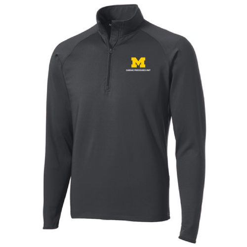 Mens/Unisex Sport Tek Sport Wick Stretch Half Zip Pullover -- Charcoal Grey
