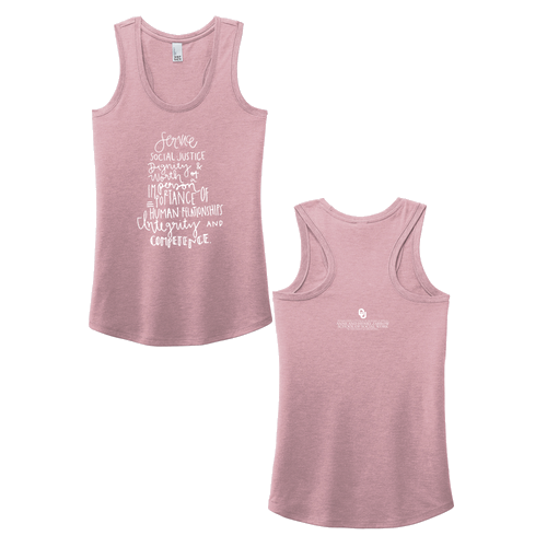 District Made Ladies Perfect Tri Racerback Tank -- Heathered Lavender