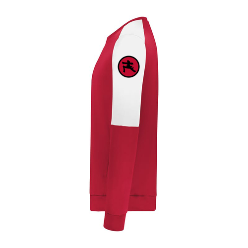 FMA Colorblock Crew Neck -- Scarlet / White