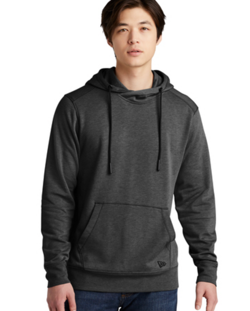 Mens New Era Tri Blend Fleece Pullover Hoodie -- Black Heather