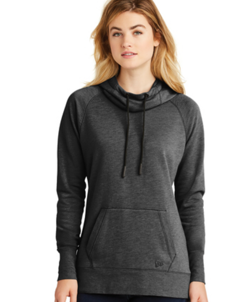 Ladies New Era Ladies TriBlend Fleece Pullover Hoodie -- Black Heather