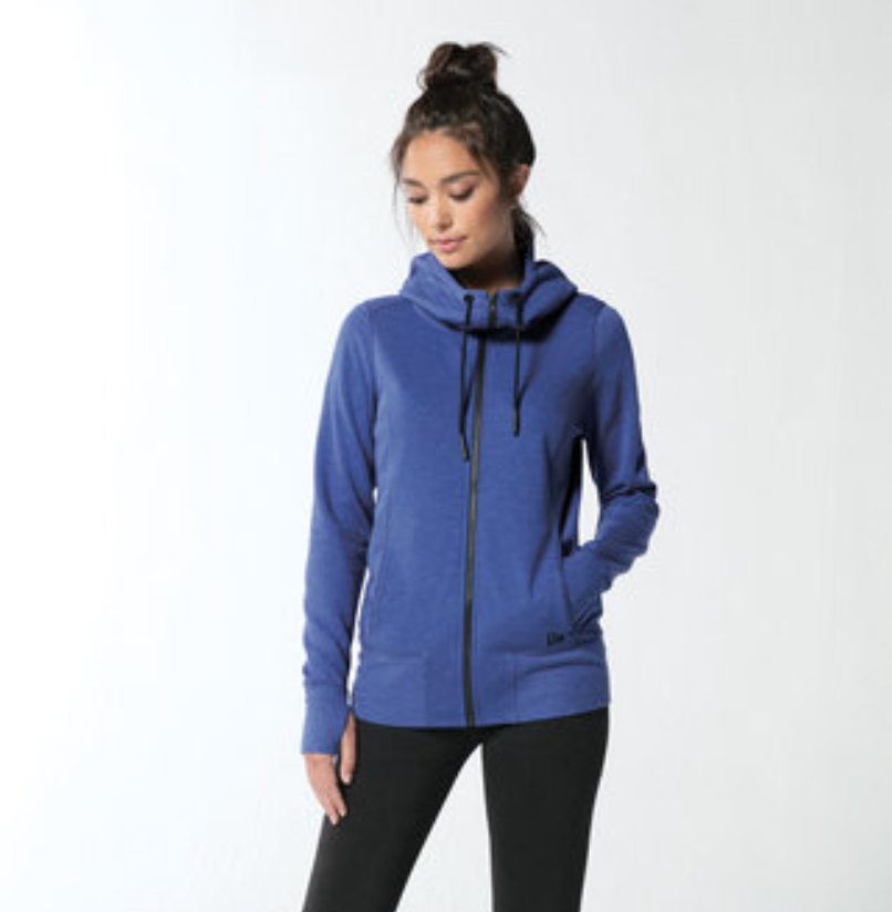 Ladies New Era Ladies Tri-Blend Fleece Full-Zip Hoodie -- Royal Heather