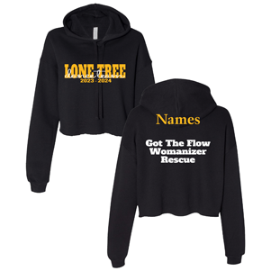 Ladies Bella Canvas Ladies' Cropped Fleece Hoodie -- Black