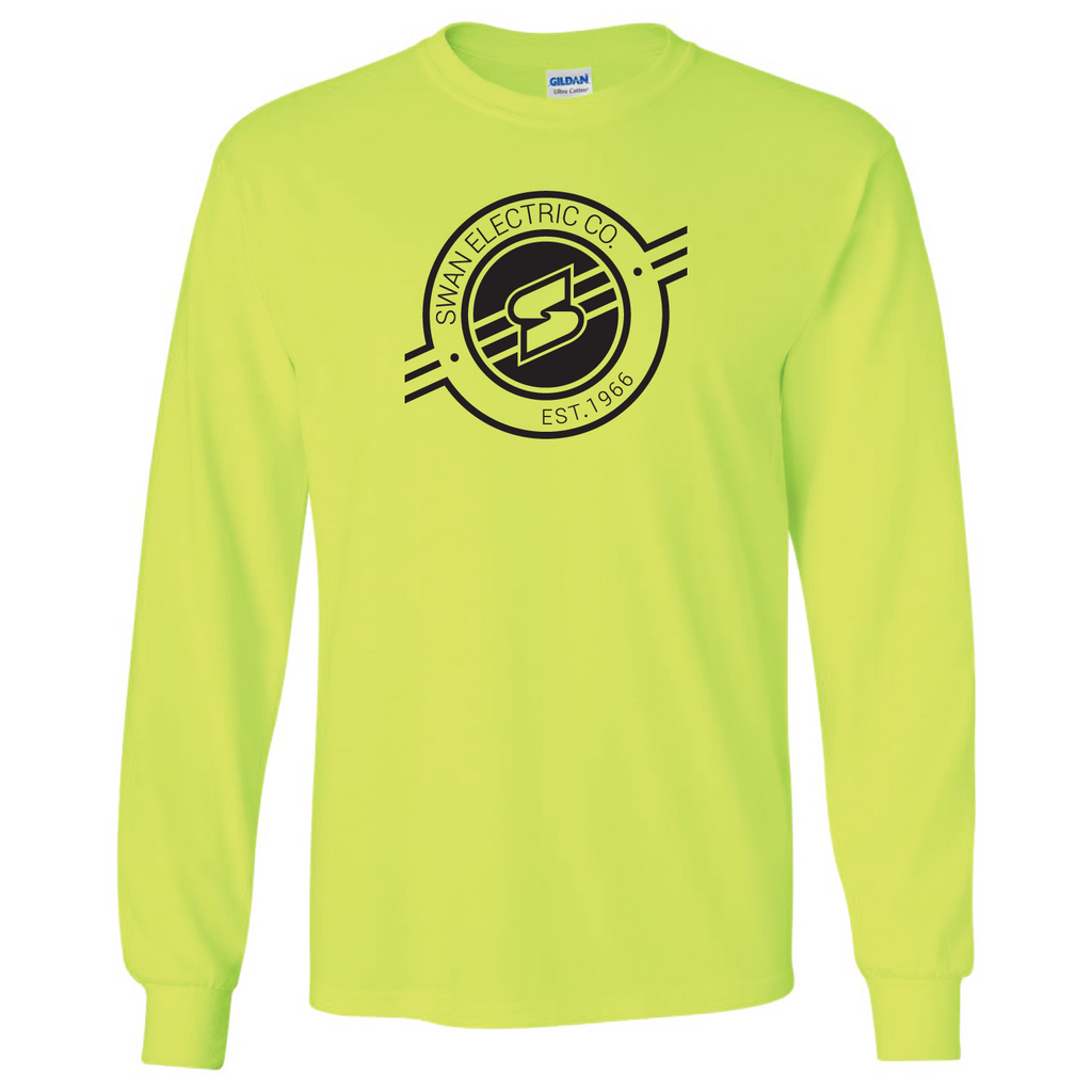 Gildan Ultra Cotton Longsleeve Basic T-Shirt -- Safety Green
