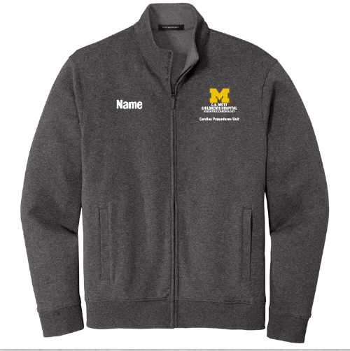 Port Authority Interlock Full-Zip -- Charcoal Heather / Medium Heather Grey